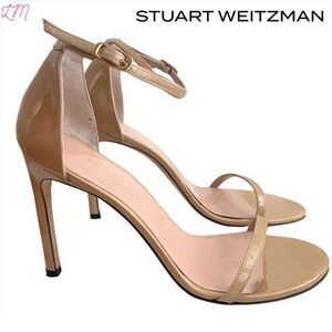 Stuart Weitzman Nudistsong Patent Adobe Anline High Heel Size 8.5 SW59100 Sandal